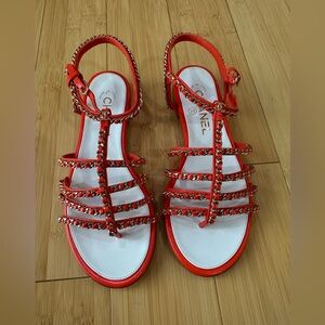 Chanel Orange Sandals